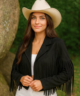 Jaqueta Feminina Camurça Franja Premium Western Boho Vintage | Jana